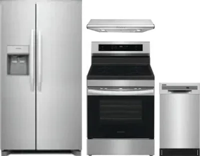4 Piece Package Includes Refrigerator, Range, Hood And Dishwasher