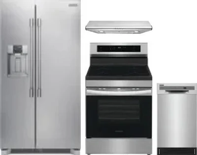 4 Piece Package Includes Refrigerator, Range, Hood And Dishwasher