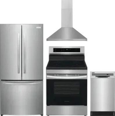4 Piece Package Includes Refrigerator, Range, Hood And Dishwasher