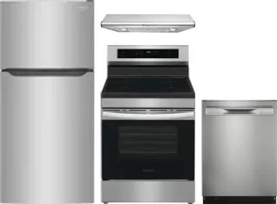 4 Piece Package Includes Refrigerator, Range, Hood And Dishwasher