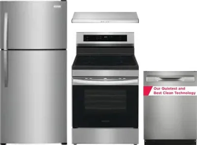 4 Piece Package Includes Refrigerator, Range, Hood And Dishwasher
