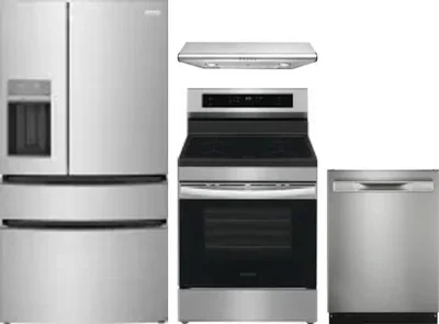 4 Piece Package Includes Refrigerator, Range, Hood And Dishwasher
