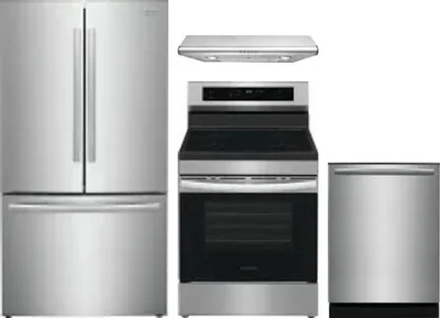 4 Piece Package Includes Refrigerator, Range, Hood And Dishwasher