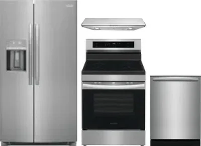 4 Piece Package Includes Refrigerator, Range, Hood And Dishwasher