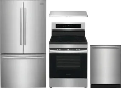4 Piece Package Includes Refrigerator, Range, Hood And Dishwasher