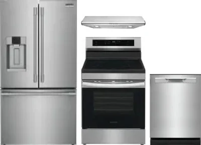4 Piece Package Includes Refrigerator, Range, Hood And Dishwasher