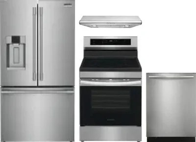 4 Piece Package Includes Refrigerator, Range, Hood And Dishwasher
