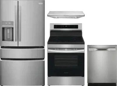 4 Piece Package Includes Refrigerator, Range, Hood And Dishwasher