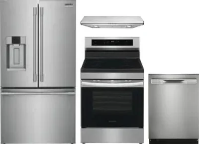 4 Piece Package Includes Refrigerator, Range, Hood And Dishwasher