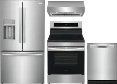 4 Piece Package Includes Refrigerator, Range, Hood And Dishwasher