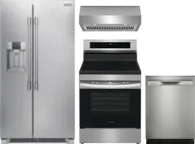 4 Piece Package Includes Refrigerator, Range, Hood And Dishwasher