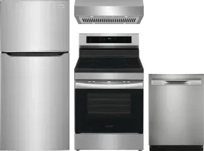 4 Piece Package Includes Refrigerator, Range, Hood And Dishwasher