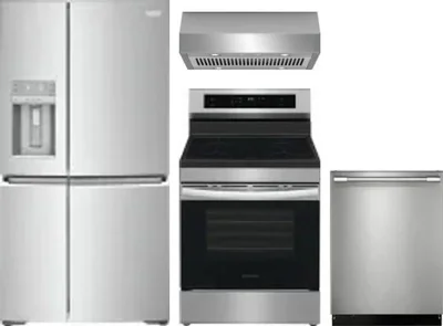4 Piece Package Includes Refrigerator, Range, Hood And Dishwasher
