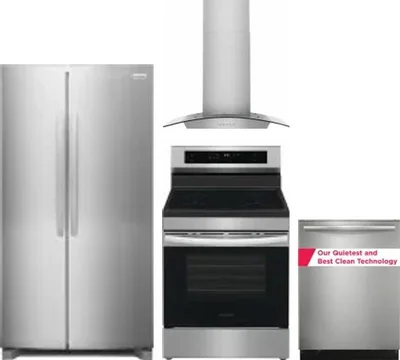 4 Piece Package Includes Refrigerator, Range, Hood And Dishwasher