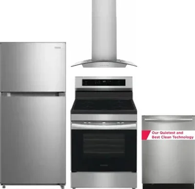 4 Piece Package Includes Refrigerator, Range, Hood And Dishwasher