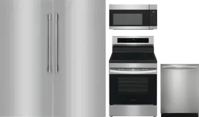 5 Piece Package Includes Refrigerator, Freezer, Range, Microwave And Dishwasher