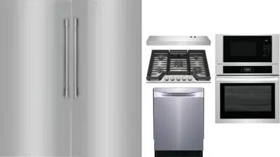 6 Piece Package Includes Refrigerator, Freezer, Cooktop, Wall Oven, Hood And Dishwasher