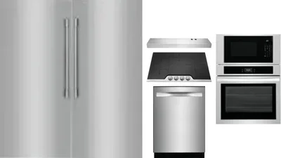 6 Piece Package Includes Refrigerator, Freezer, Cooktop, Wall Oven, Hood And Dishwasher