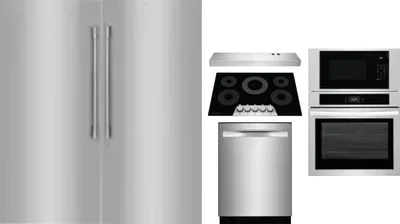 6 Piece Package Includes Refrigerator, Freezer, Cooktop, Wall Oven, Hood And Dishwasher