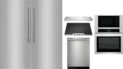 6 Piece Package Includes Refrigerator, Freezer, Cooktop, Wall Oven, Hood And Dishwasher