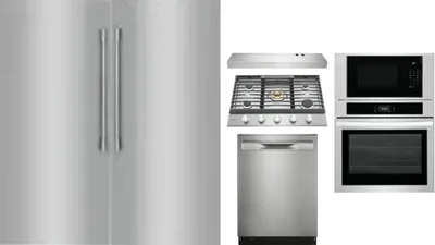 6 Piece Package Includes Refrigerator, Freezer, Cooktop, Wall Oven, Hood And Dishwasher