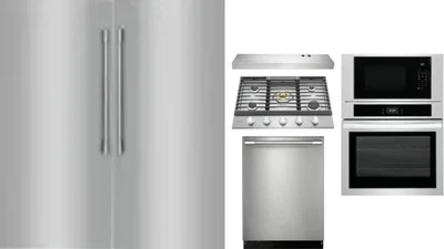 6 Piece Package Includes Refrigerator, Freezer, Cooktop, Wall Oven, Hood And Dishwasher