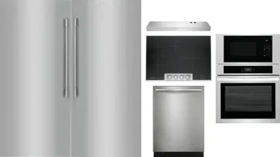 6 Piece Package Includes Refrigerator, Freezer, Cooktop, Wall Oven, Hood And Dishwasher