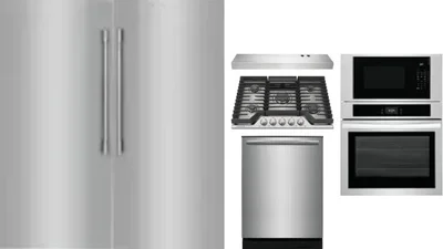 6 Piece Package Includes Refrigerator, Freezer, Cooktop, Wall Oven, Hood And Dishwasher