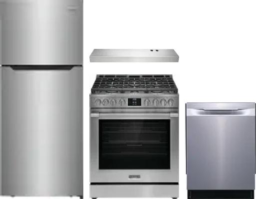 4 Piece Package Includes Refrigerator, Range, Hood And Dishwasher