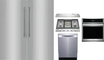 6 Piece Package Includes Refrigerator, Freezer, Cooktop, Wall Oven, Hood And Dishwasher
