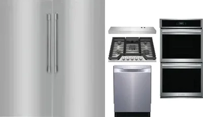 6 Piece Package Includes Refrigerator, Freezer, Cooktop, Wall Oven, Hood And Dishwasher