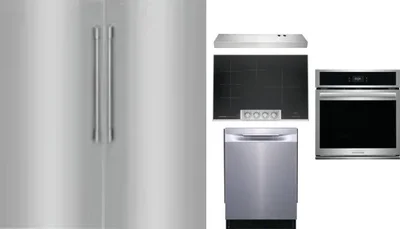 6 Piece Package Includes Refrigerator, Freezer, Cooktop, Wall Oven, Hood And Dishwasher