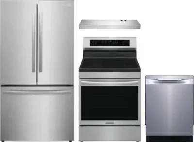 4 Piece Package Includes Refrigerator, Range, Hood And Dishwasher