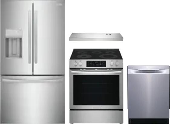 4 Piece Package Includes Refrigerator, Range, Hood And Dishwasher