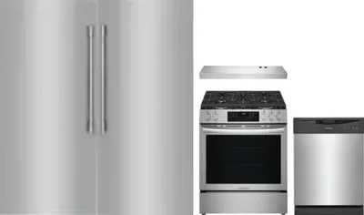 5 Piece Package Includes Refrigerator, Freezer, Range, Hood And Dishwasher