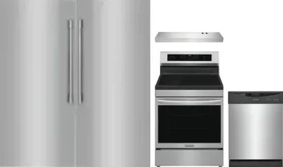 5 Piece Package Includes Refrigerator, Freezer, Range, Hood And Dishwasher