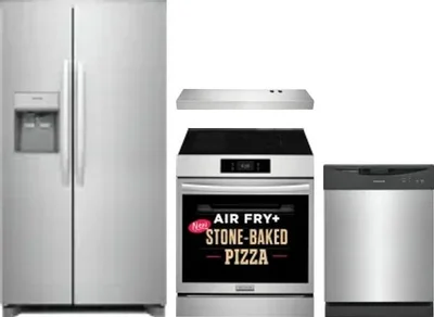 4 Piece Package Includes Refrigerator, Range, Hood And Dishwasher