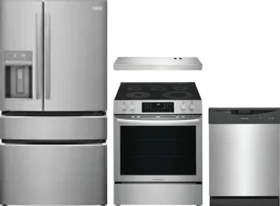 4 Piece Package Includes Refrigerator, Range, Hood And Dishwasher