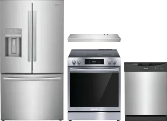 4 Piece Package Includes Refrigerator, Range, Hood And Dishwasher
