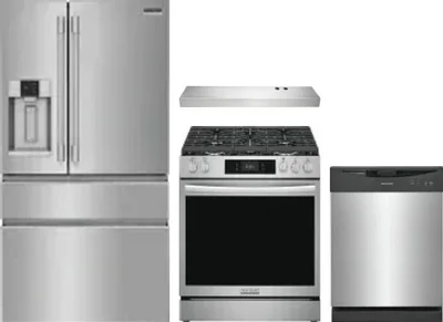4 Piece Package Includes Refrigerator, Range, Hood And Dishwasher