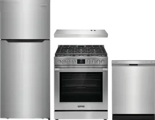 4 Piece Package Includes Refrigerator, Range, Hood And Dishwasher