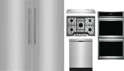 6 Piece Package Includes Refrigerator, Freezer, Cooktop, Wall Oven, Hood And Dishwasher