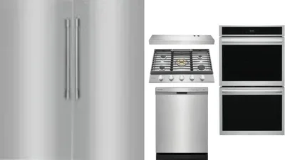 6 Piece Package Includes Refrigerator, Freezer, Cooktop, Wall Oven, Hood And Dishwasher