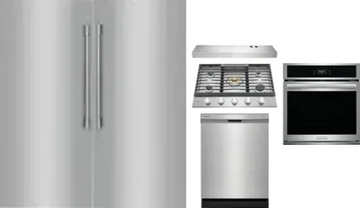 6 Piece Package Includes Refrigerator, Freezer, Cooktop, Wall Oven, Hood And Dishwasher