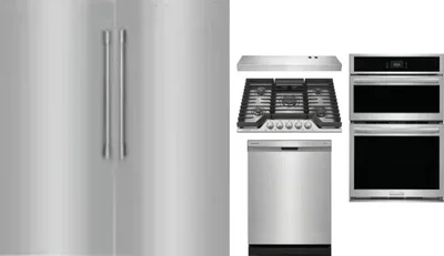 6 Piece Package Includes Refrigerator, Freezer, Cooktop, Wall Oven, Hood And Dishwasher
