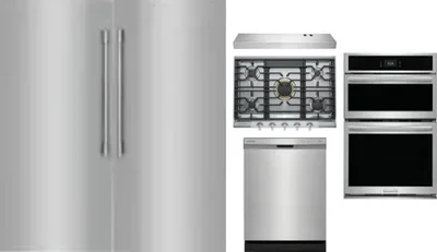 6 Piece Package Includes Refrigerator, Freezer, Cooktop, Wall Oven, Hood And Dishwasher