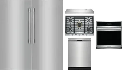 6 Piece Package Includes Refrigerator, Freezer, Cooktop, Wall Oven, Hood And Dishwasher