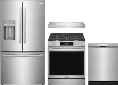 4 Piece Package Includes Refrigerator, Range, Hood And Dishwasher