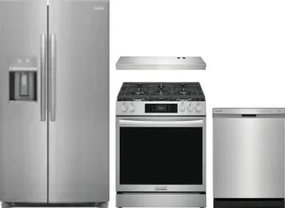4 Piece Package Includes Refrigerator, Range, Hood And Dishwasher