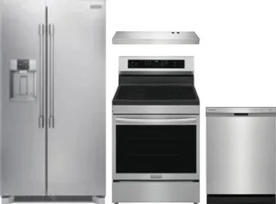 4 Piece Package Includes Refrigerator, Range, Hood And Dishwasher